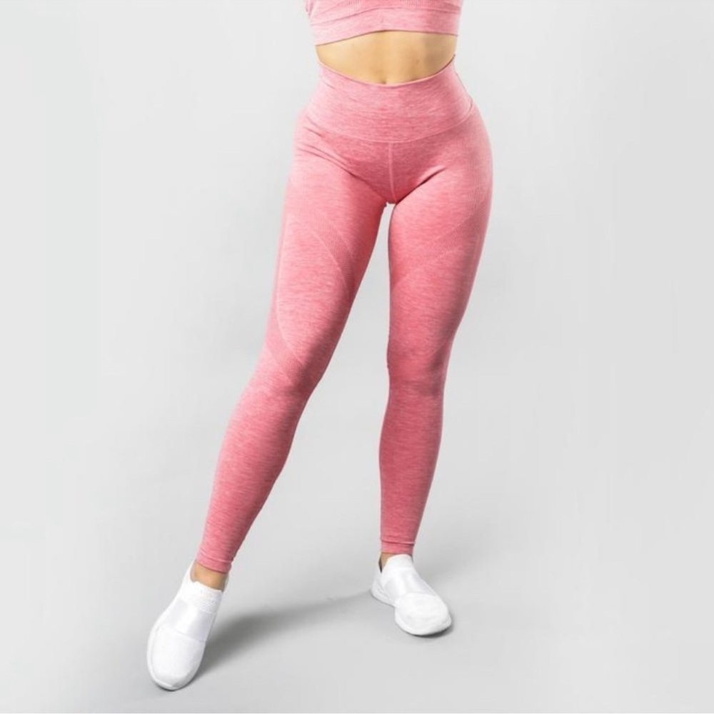 Alphalete Aero Leggings Seamless Compression Athletic Pants Rose Pink Medium